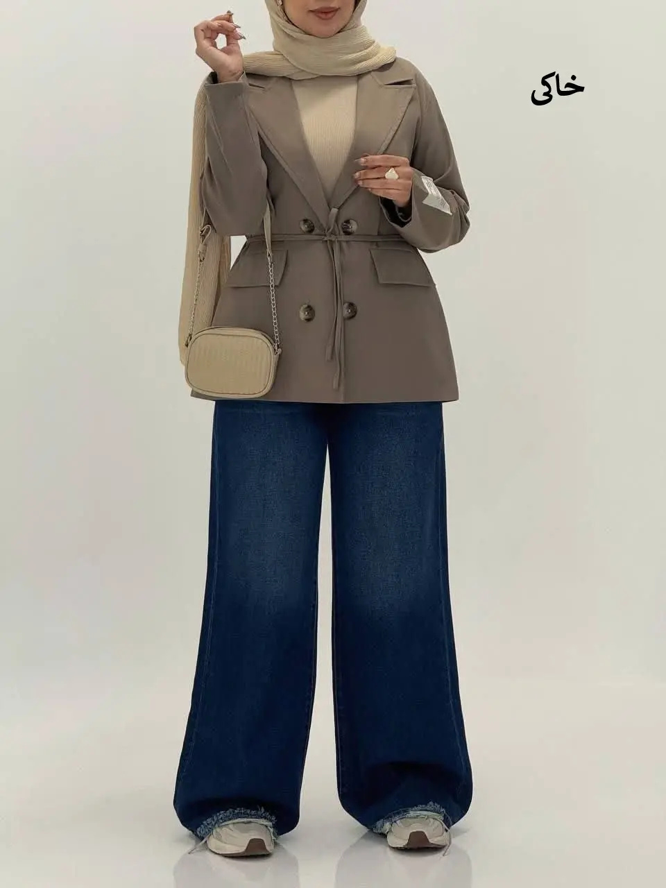 3582-مانتو کت کتان مارک